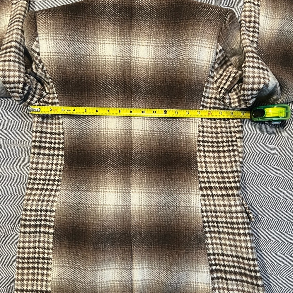Avec Les Filles Brown Plaid Double Breasted Blazer Women’s M - Picture 12 of 15